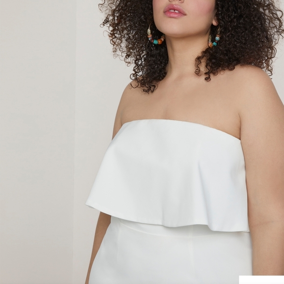 STRAPLESS BEAUTIFUL WHITE DRESS - Picture 4 of 6